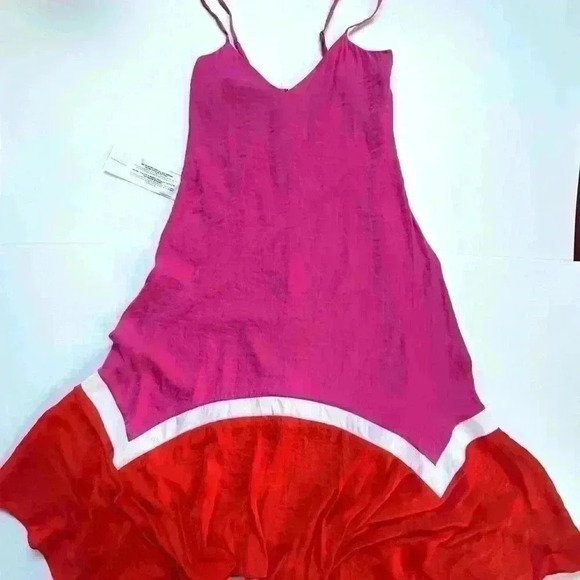 BCBGMAXAZRIA Womens Color Block Mixi Bright Bohemian Dress Spaghetti Straps NWOT - Picture 7 of 14